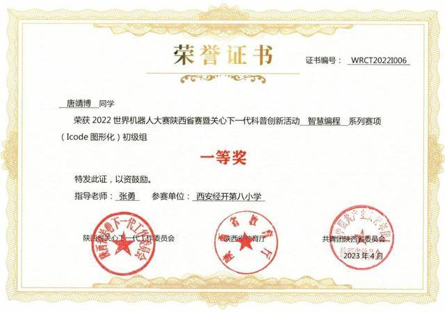 西安经开第八小学20名学生荣获世界机器人大赛陕西城市赛奖项(图2)